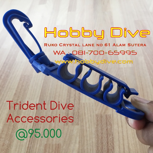 Jual Trident Locking Scuba Hose Holder with Swivel Gate Clip and D Ring