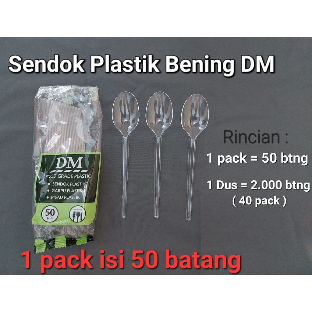 Jual Sendok Plastik Bening Panjang Sendok Makan Plastik Bening