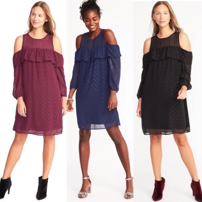 Old navy cold shoulder ruffle dress