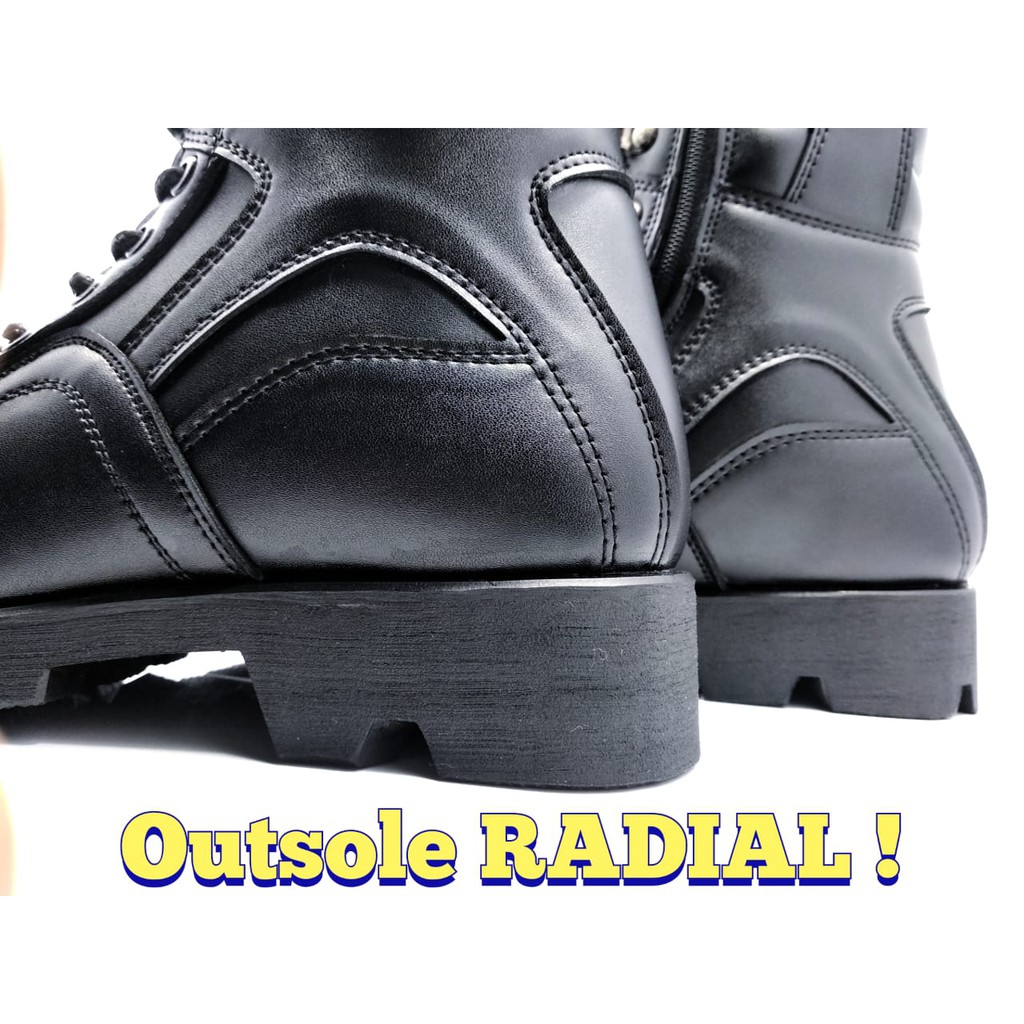 SEPATU PDL TNI POLRI OUTSOLE RADIAL NINJA HITAM DOFF TERLARIS!