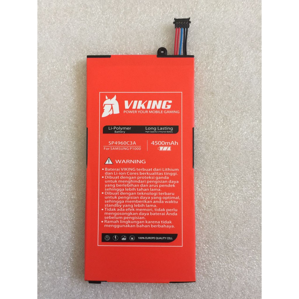 Baterai Viking 4500mAh Samsung Galaxy Tab P1000 SP4960C3A Double Power