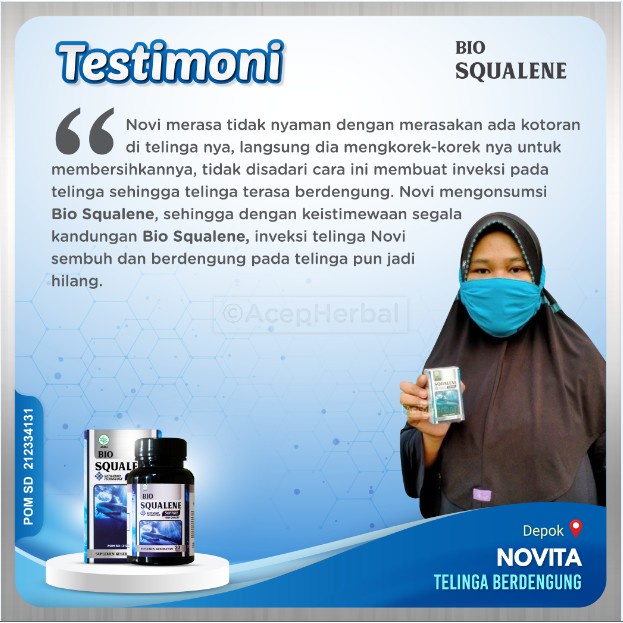 Obat Gendang Telinga Pecah, Gendang Telinga Robek, Gendang Telinga Bolong, Telinga Berdenging, Gangguan Pendengaran, Telinga Berair, Telinga Bernanah, Telinga Berdarah, Congek menahun, Curek, Tinnitus, Telinga Sobek, Obat Telinga Bio Squalene