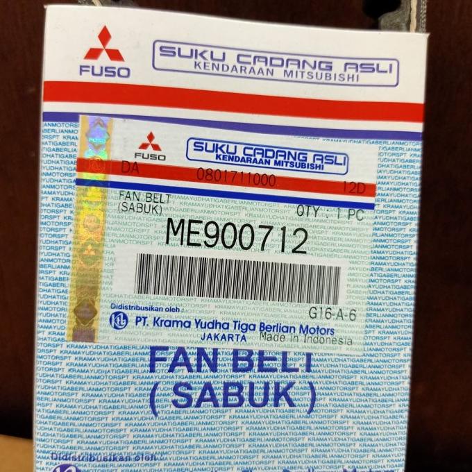 Bergaransi - ME900712 - FAN BELT FE119 ORIGINAL PART MITSUBISHI