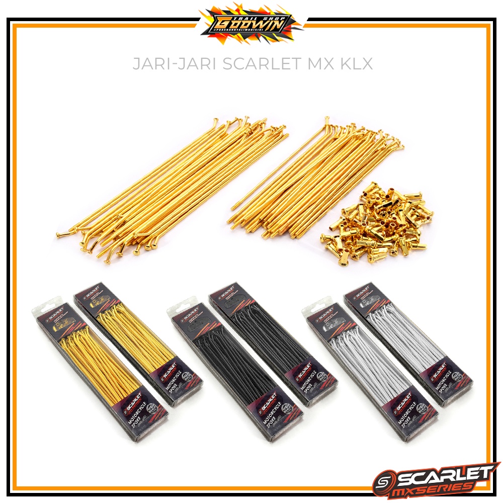 Jari Jari Ruji Set Depan Belakang SCARLET KLX Full Gold / SPC SUPERCROSS Hitam Nepel Gold Bukan TK