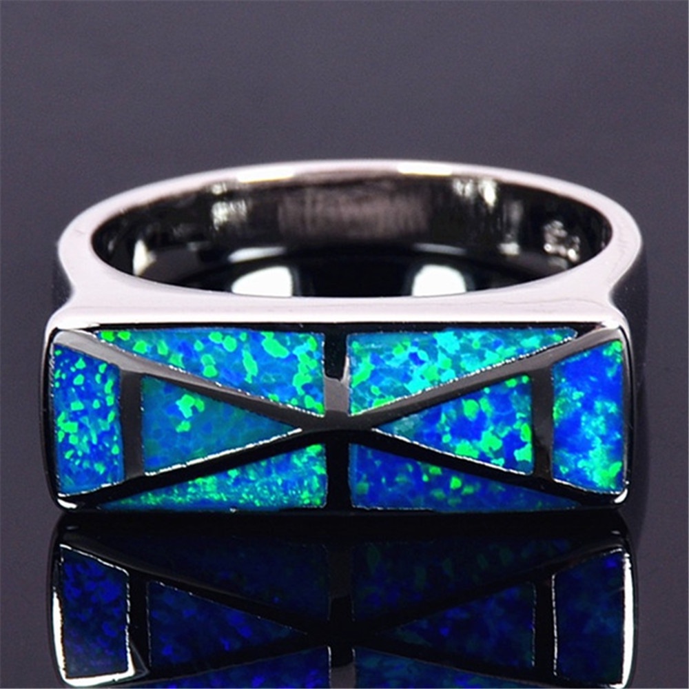 New blue double A opal fashion ladies zircon ring