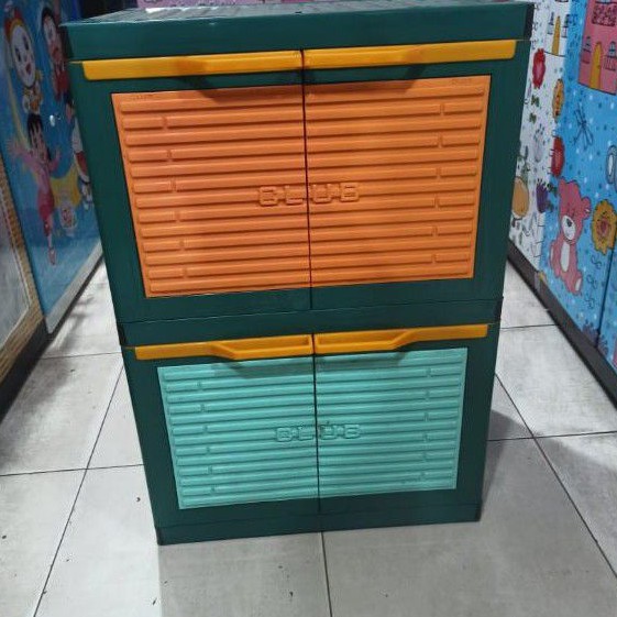 Lemari plastik  susun 2 lemari pakaian