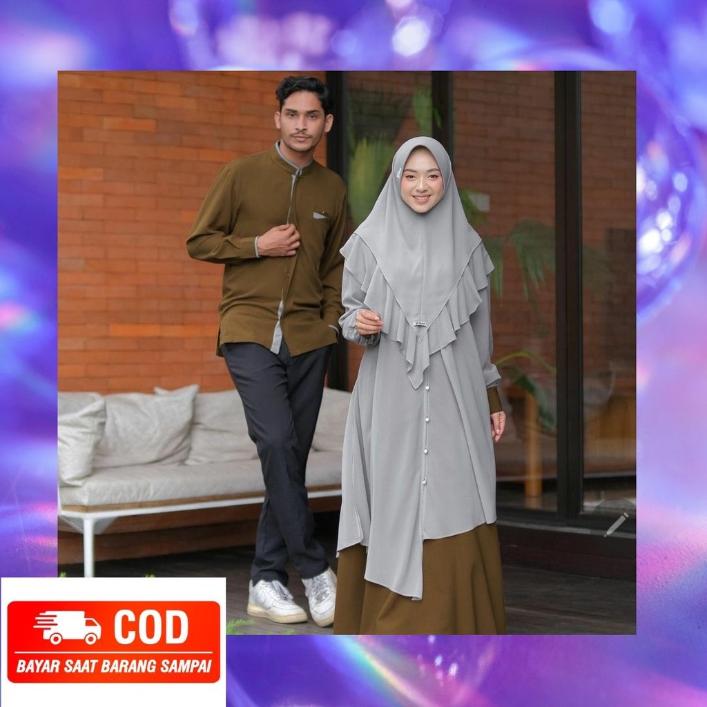 TERBARU FATIMAH ALI BAJU MUSLIM DEWASA WANITA GAMIS COUPLE PASANGAN READY JUMBO COUPLE KEMEJA KOKO P