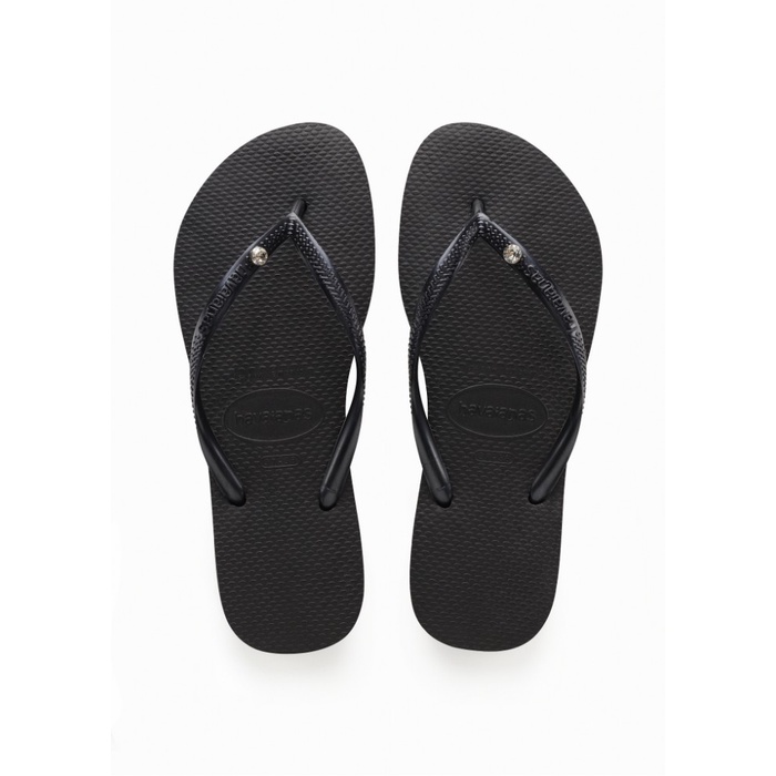HAVAIANAS SLIM CRYSTAL SW 1069-BLACK - SANDAL WANITA - HITAM, 39-40