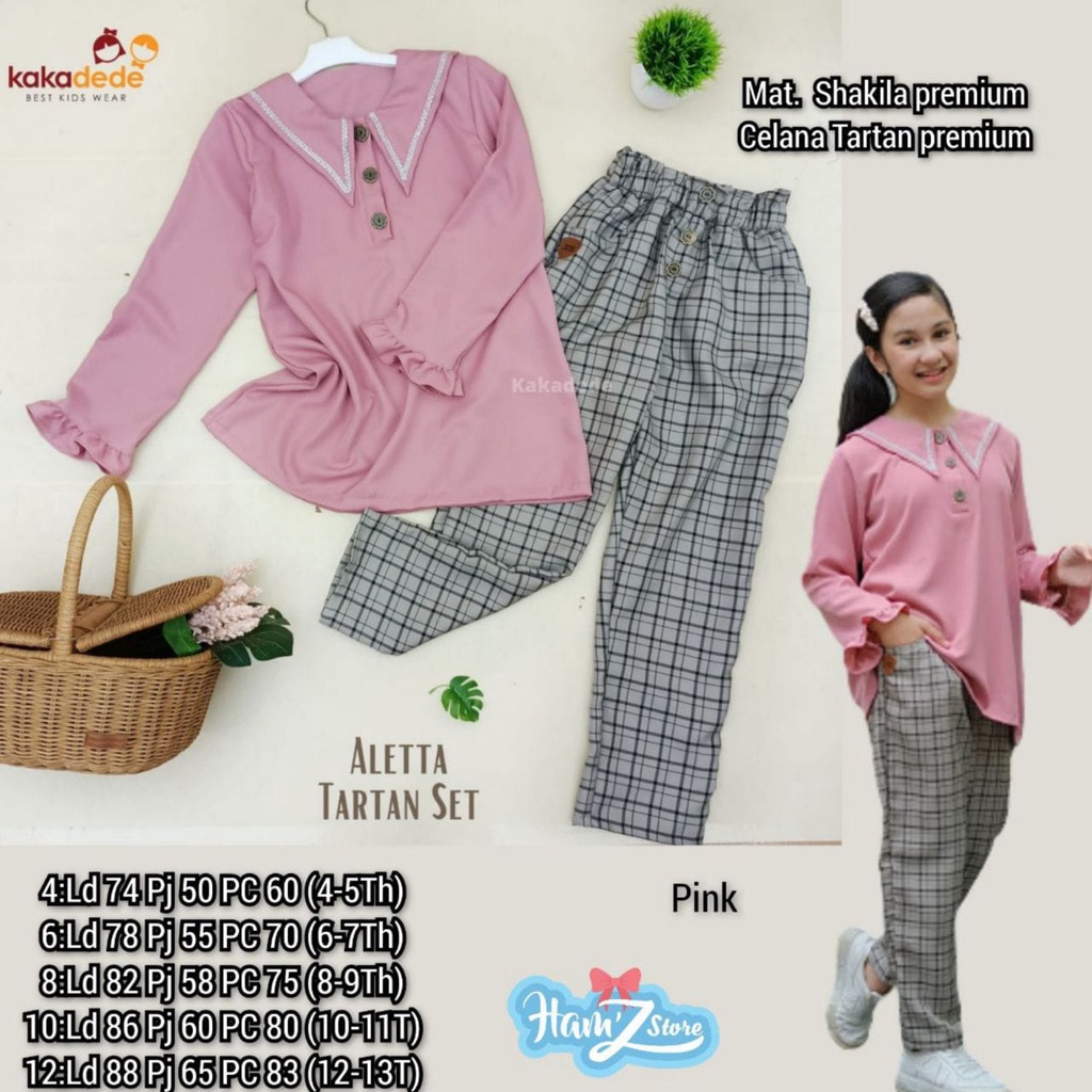SETELAN ANAK PEREMPUAN SETELAN KATUN ANAK / BAJU SET CELANA ANAK PEREMPUAN JUNIOR TANGGUNG ONE SET T