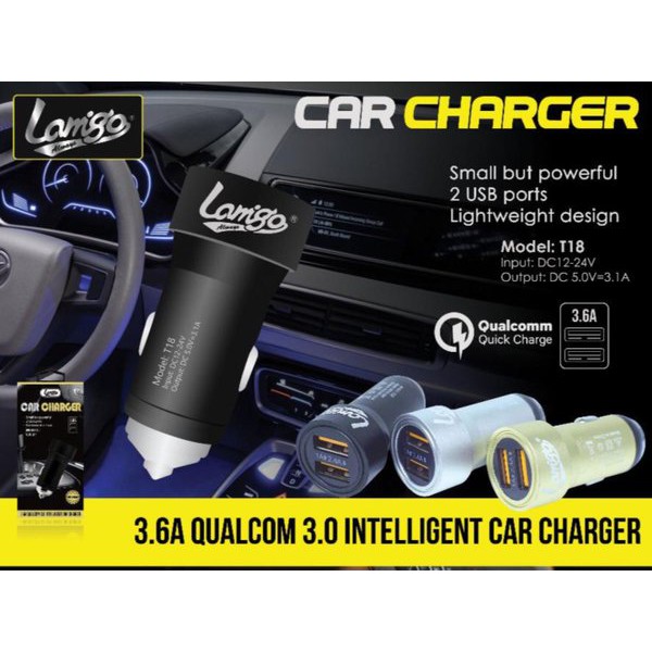 Promo CAR CHARGER LAMIGO CK - 01 FAST CHARGING TYPE C