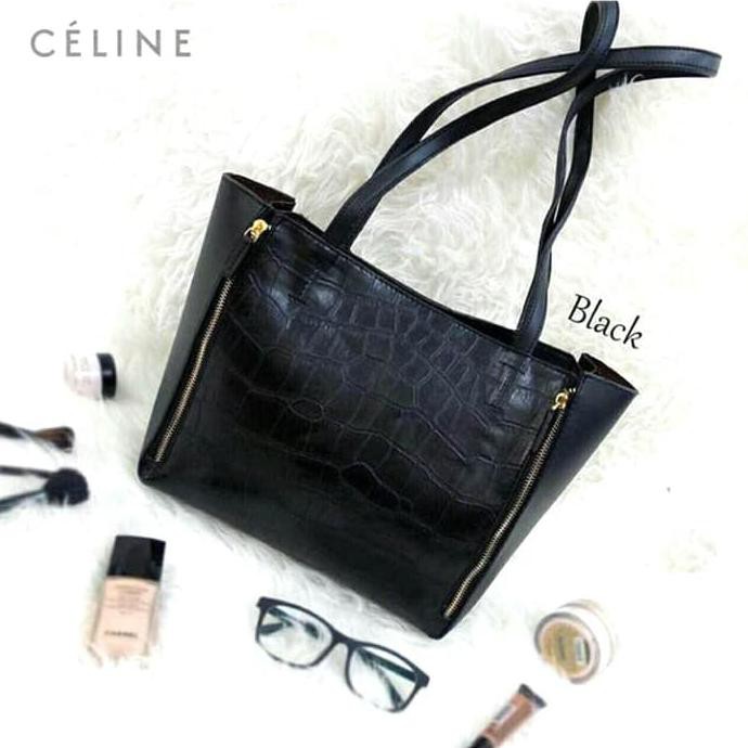 Ready Lagi ..! Tas Wanita murah cewek import batam fashion branded,CELINE CABAS CROCO - Hitam ,.