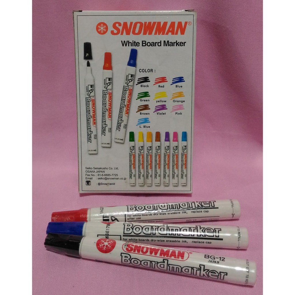 

Spidol Snowman Whiteboard Boardmarker Papan Tulis BG 12 Bisa Dihapus Hitam Biru Merah Bagus Murah READY STOCK