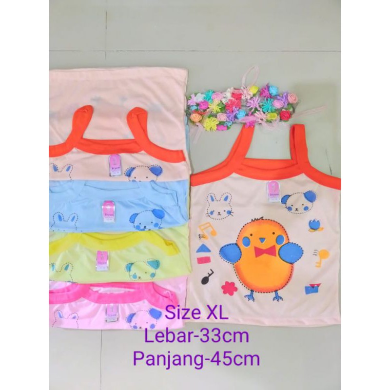 6pcs XL kaos singlet anak perempuan/kaos dalam motif/kaos kutang anak cewek/kaos singlet anak TK SD