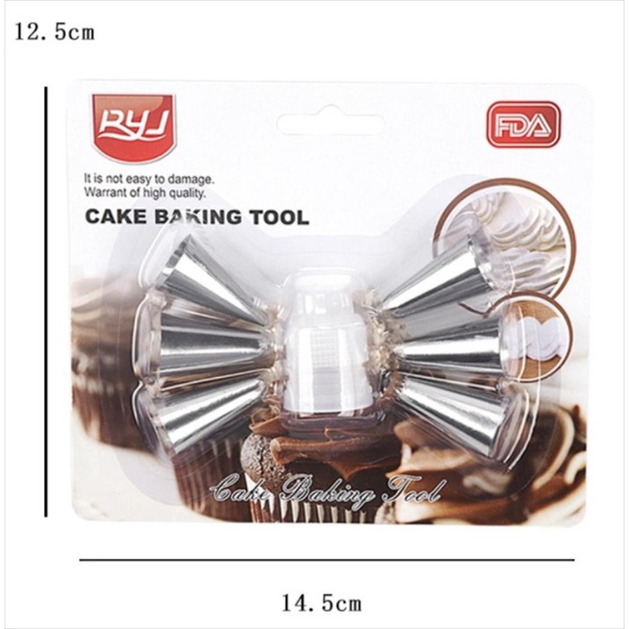 

KUE-PENGHIAS-ALAT- ALAT DEKORASI CAKE SET ISI 7 SPUIT CAKE DECORATOR HIAS KUE TART -ALAT-PENGHIAS-