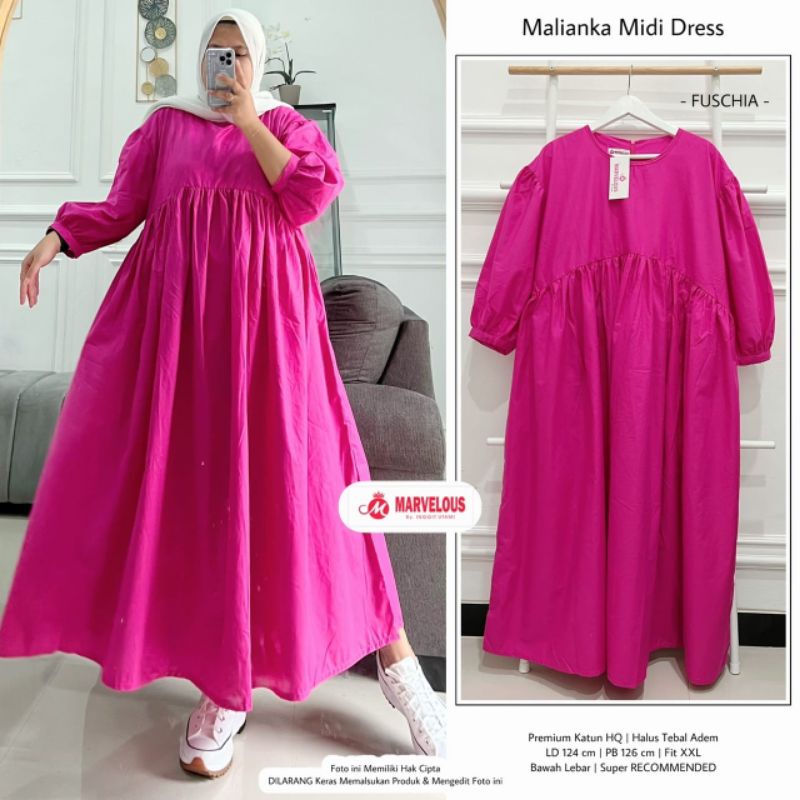 MIDI DRESS JUMBO / Malinka midi dress jumbo by marvelous / midi dress jumbo premium / dress wanita