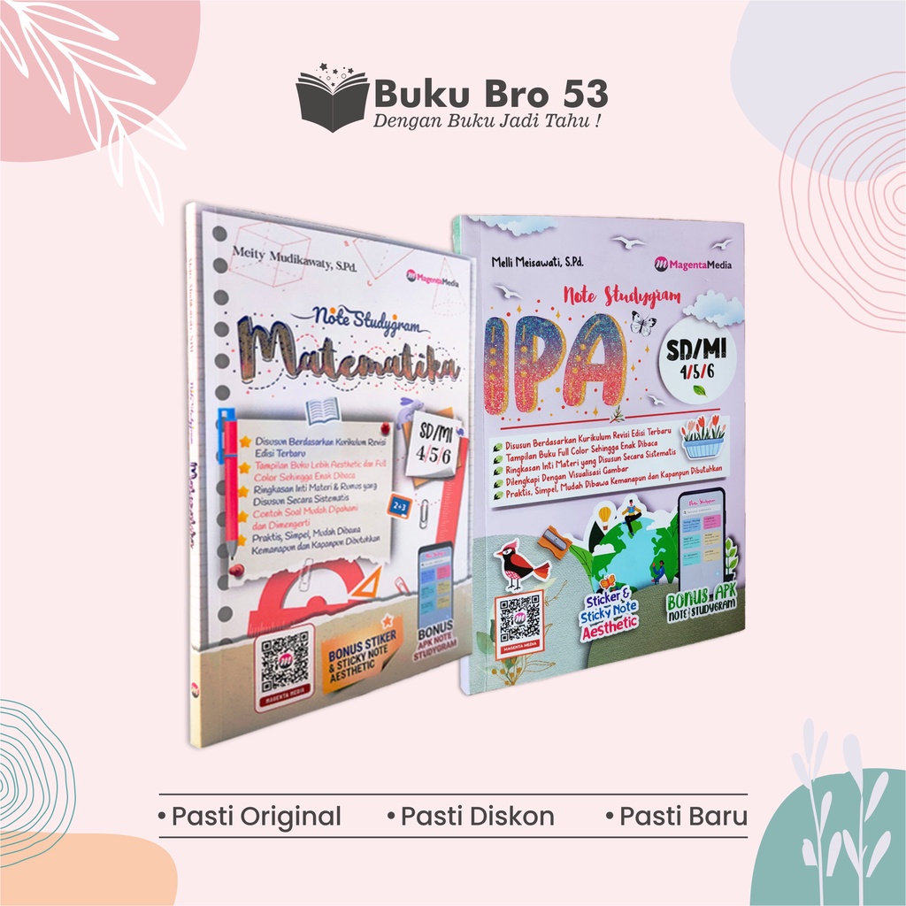BUKU IPA/MTK SD - BUKU RUMUS IPA SD - NOTE STUDYGRAM IPA/MATEMATIKA SD/MI KELAS 4,5,6