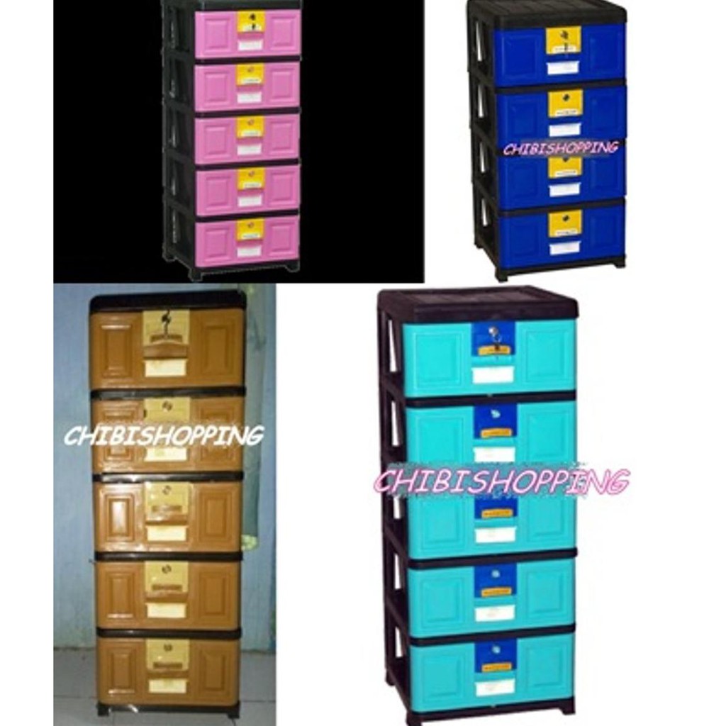 jual lemari laci box baju pakaian 5 susun napolly baby cupboard
