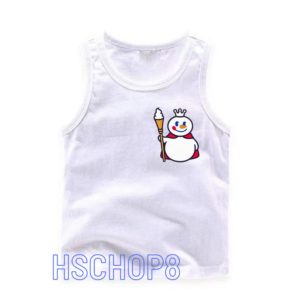 Singlet Anak baju kaos anak Logo MIXUE Unisex Ideal Usia 2-16th Singlet Anak Anak Pakaian Anak Unisex Cowo Cewe