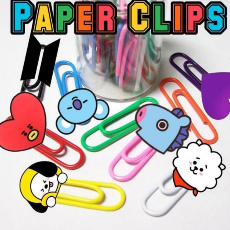 

BT21 Paper Clips CUSTOM BTS Handmade Klip Kertas KPop NCT