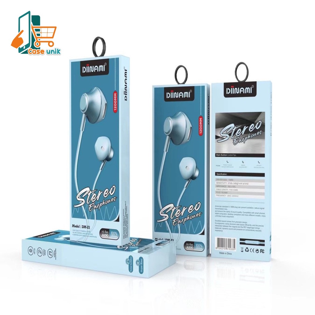 BM076 Headset earphone Hf macaron DIINAMI Z1 METAL super extra BASS for oppo Samsung vivo xiaomi CS3297