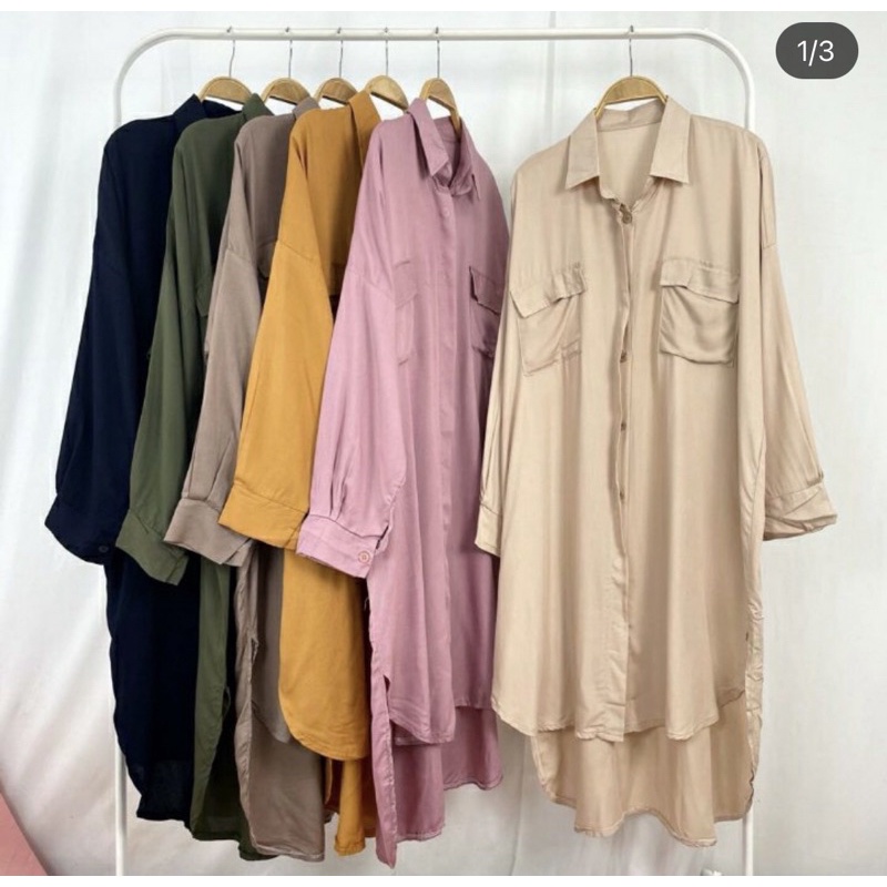 COD Baju kemeja over size bahan rayon super adem Banda Aceh
