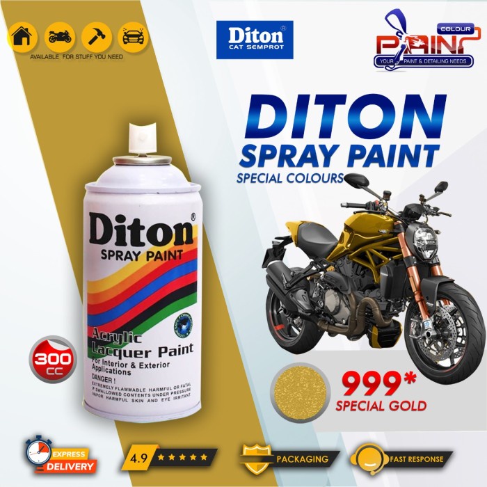 Diton Cat Semprot/Pylox/Motor/Helm/Gundam 300cc - 999 Special Gold