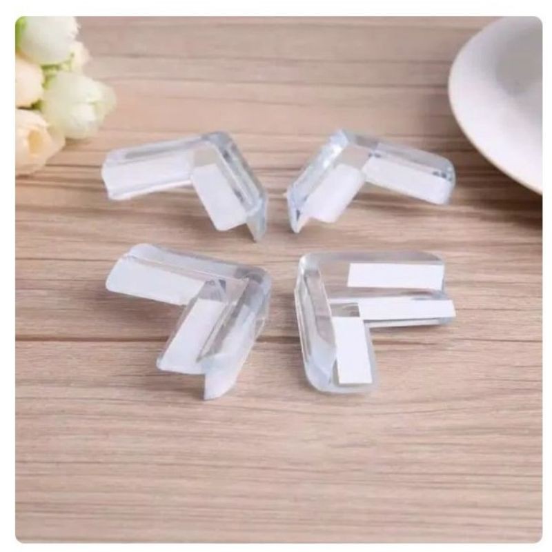Silikon Bening Pelindung Sudut Siku Meja, Kursi, Lemari, Furniture / Pengaman Kaca Silicon Bening