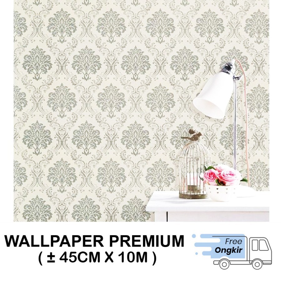 Sticker Dinding Wallpaper Batik Silver 3d 10m x 45CM (Wallpaper dinding Murah)