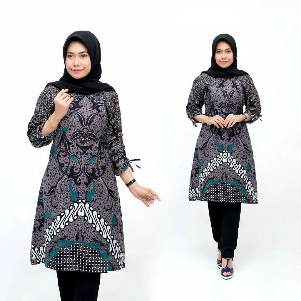 Batik Tunik Kenonggo Abu Abu 55
