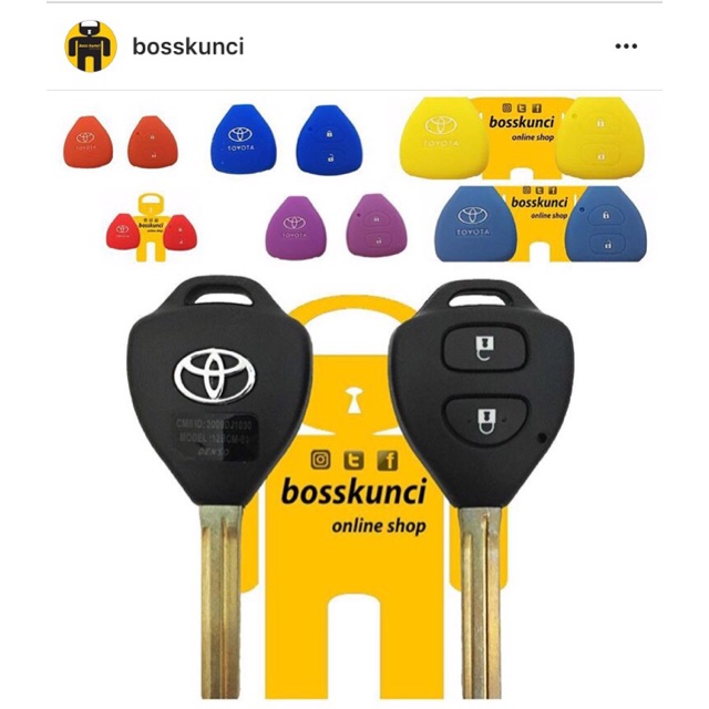PAKET CASING Toyota 2 Tombol + SILIKON KONDOM EMBOSS Bahan tebal