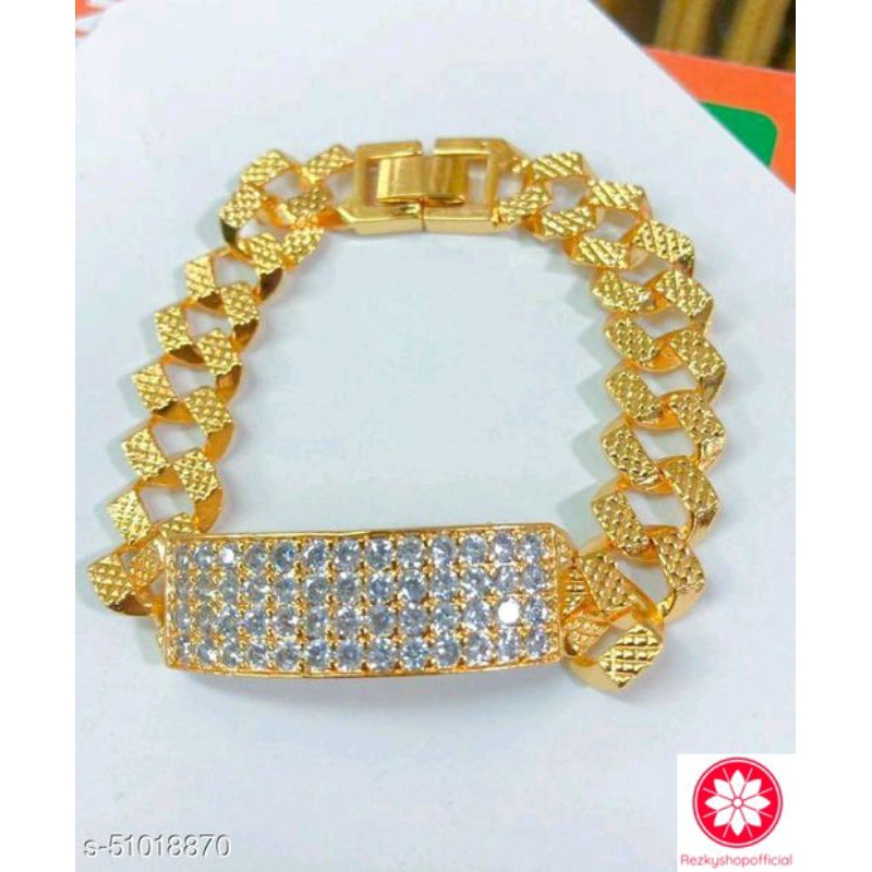 Gelang rantai plat Gold plated