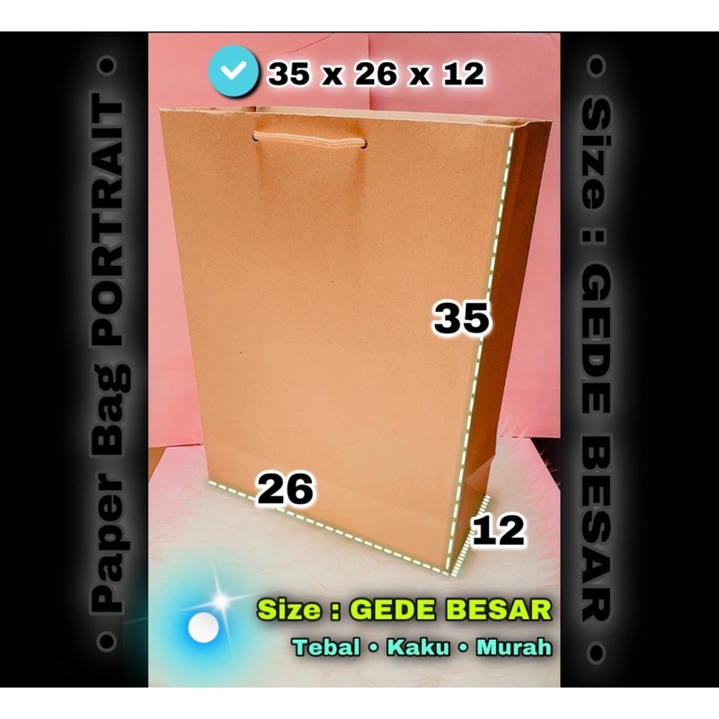 

paper bag PORTRAIT / tas kertas GEDE / paperbag KRAFT COKLAT / kantong