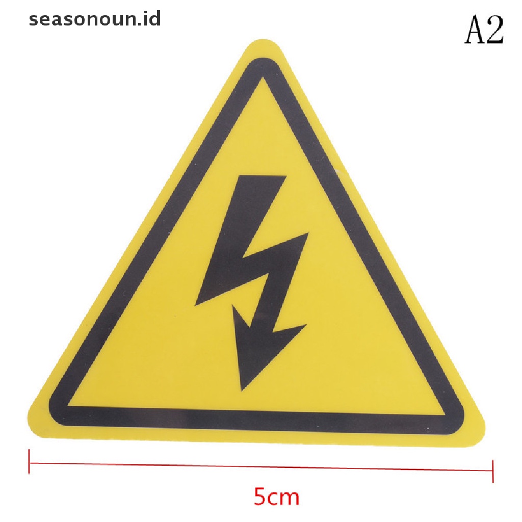 2 Pcs Stiker Label Tanda Peringatan Tegangan Tinggi Untuk Keamanan