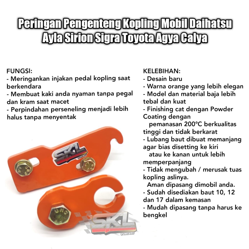 COD Paket Peringan Kopling Pengenteng Kopling Ayla Sirion Sigra Agya Calya Include Per Pedal Custom Mobil Kaki Tidak Pegal Ringan Empuk