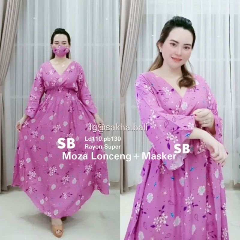 dress bali mozza lengan lonceng (moza lonceng) baju wanita cantik