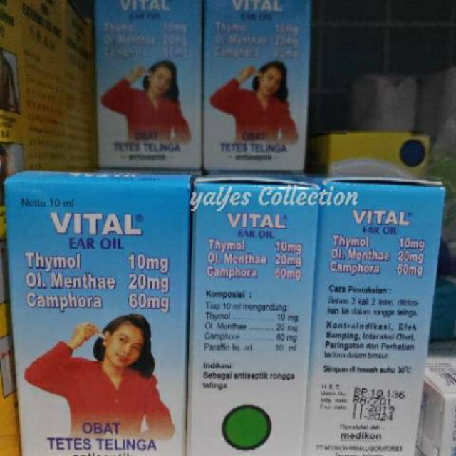 Obat tetes telinga Vital ear oil 10 ml - antiseptik minyak perawatan p3k kesehatan