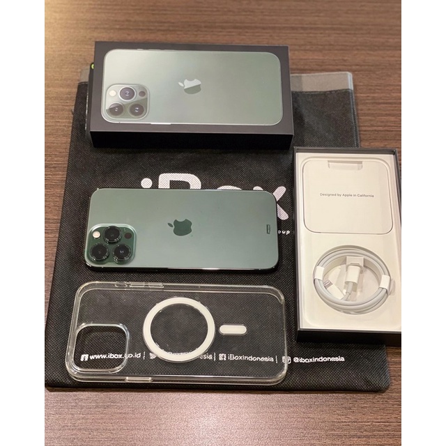 Iphone 13 Pro Max 128GB IBOX Apline Green Garansi On Jun 2023 Fullset Original Umur Baru Sebulan