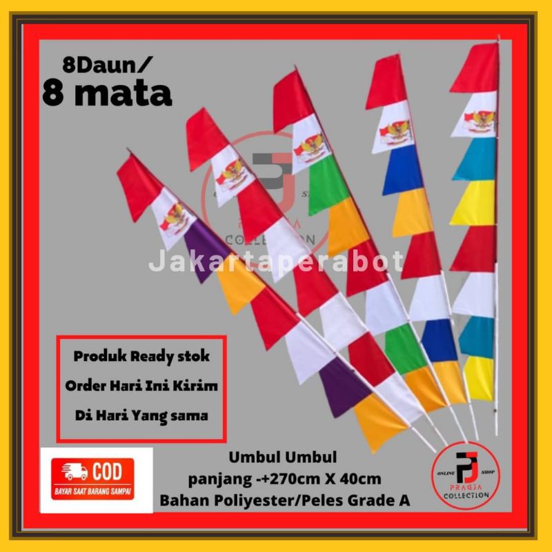 Benduera Umbul Umbul Meurah Putih / Bendera Umbul Umbul Warna Warni / Umbul Umbul Zig Zag / Bendera Merah Putih 17 Agustus