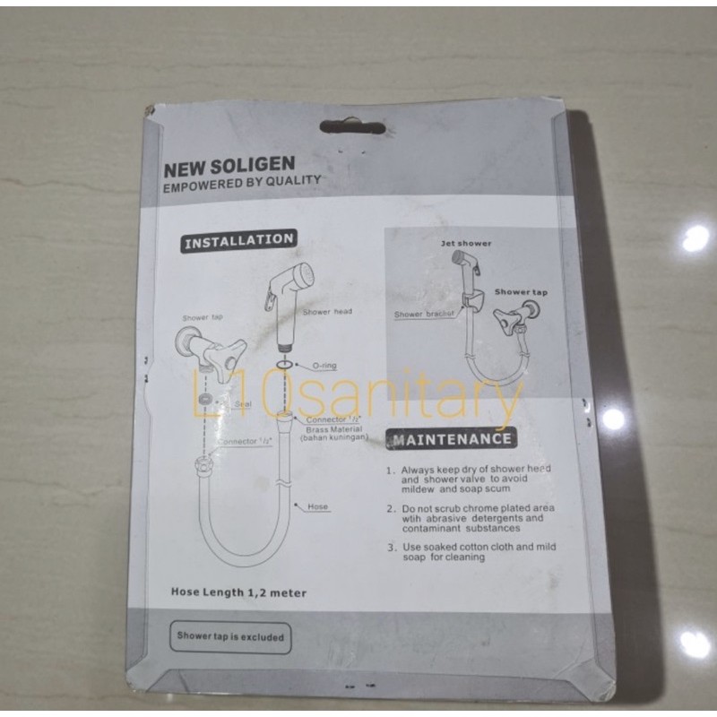 Jet Shower Soligen Set Kepala Washer Toilet / Bidet Soligen White Shower Cebok / Handshower Toilet Soligen