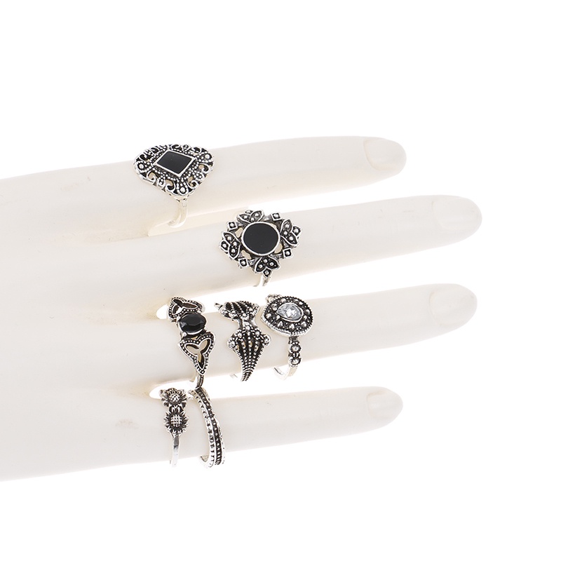 15pcs / set Cincin Gaya Vintage Punk Gothic Untuk Wanita