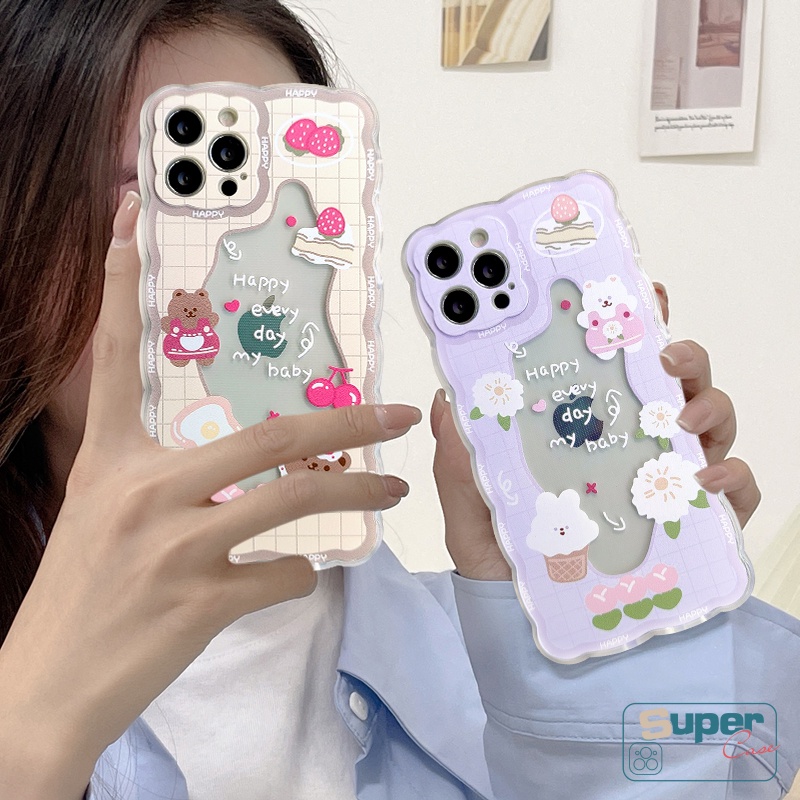 Soft Case Bahan Tpu Motif Beruang Kelinci Untuk iPhone 11 12 13 pro Max 8plus 7 6 6s 8 plus X XR XS Max SE 2020