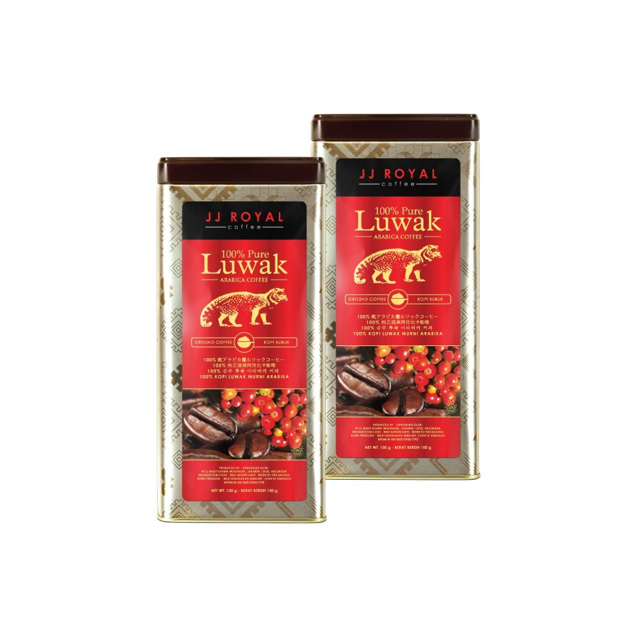 

Bundling Duo JJ Royal Coffee 100% Pure Luwak Arabica Ground Tin 100 gr