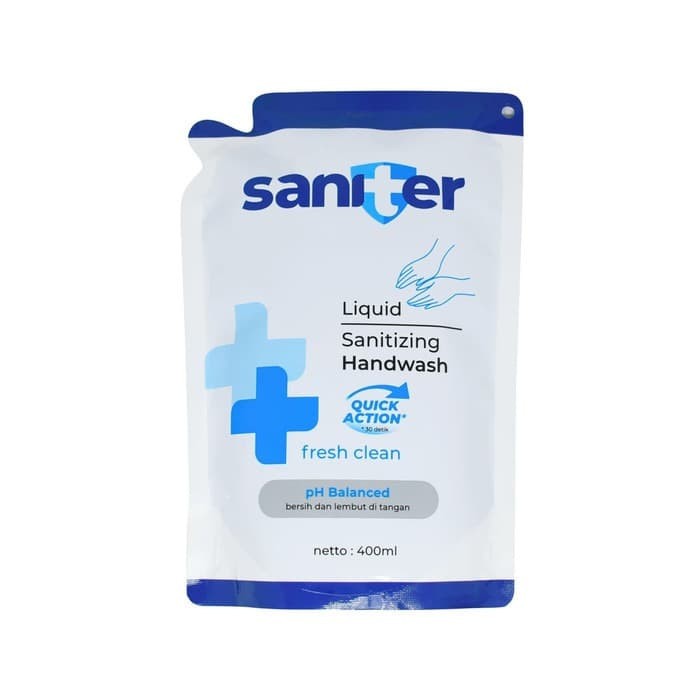 Saniter Liquid Hand Wash Sabun Cuci Tangan Kemasan Isi Ulang Pouch Refill 400ml