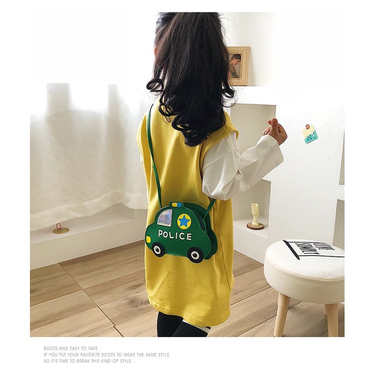 Tas Anak Perempuan/Tas Anak Laki Laki/Tas Selempang Anak Sling Bag Cewek Mini Pola Mobil Dompet Koin Import