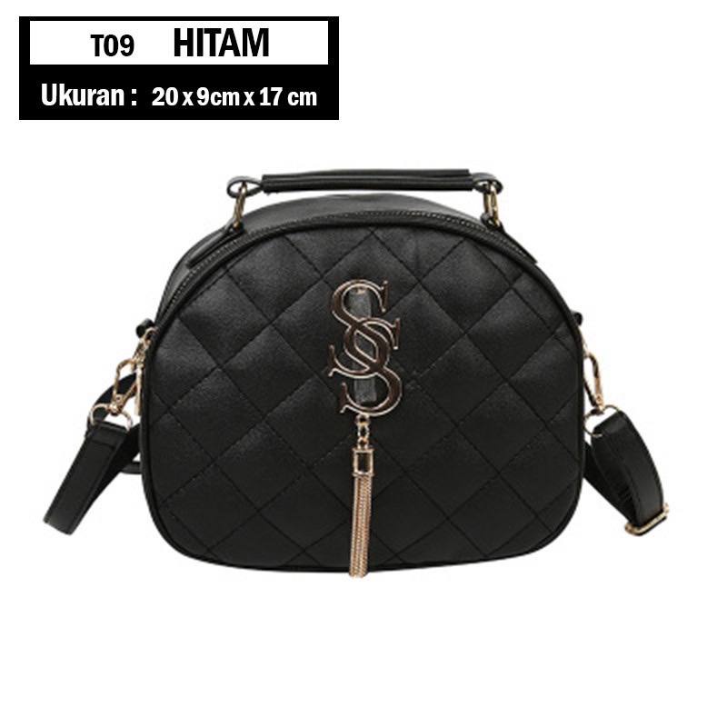 TGM - T09 TAS SELEMPANG WANITA PESTA KOREA SLING BAG MEWAH IMPORT KULIT PUTIH RANTAI ABG