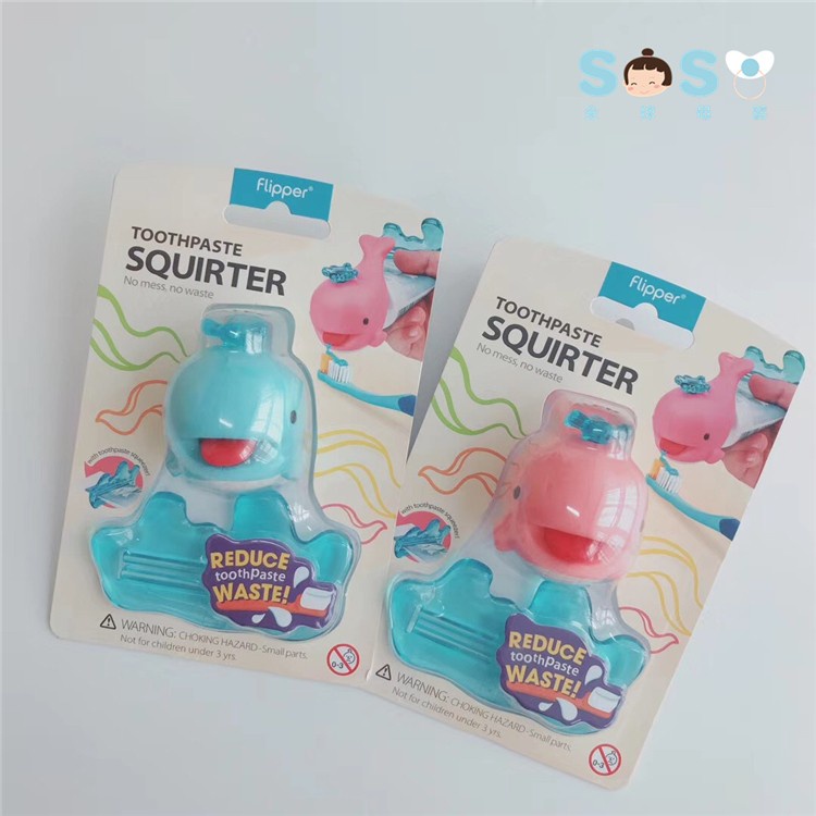 Flipper Whale Toothpaste Squirter Alat Penjepit Pasta Gigi Anak Lucu Animal