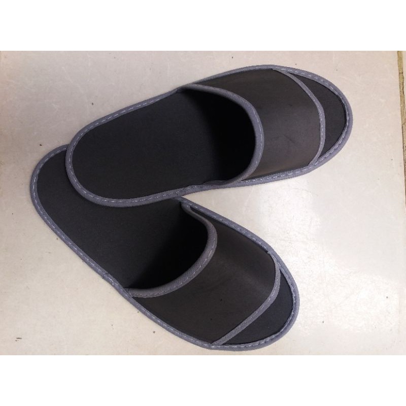 COSTUM SABLON SANDAL LANTAI /HOTEL SEPOND 4 ML MIN ORDER 100 PASANG-Hitam abu