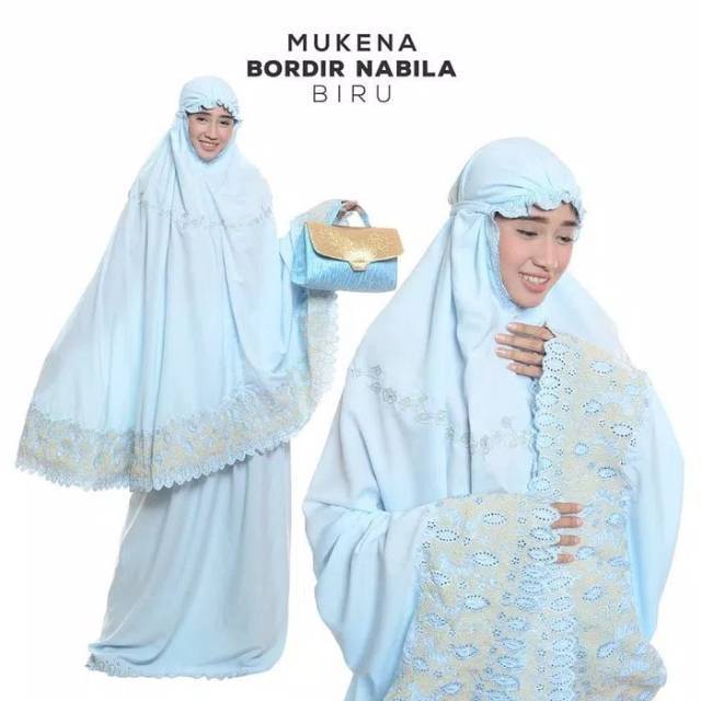 Mukena jumbo satin bordir nabila