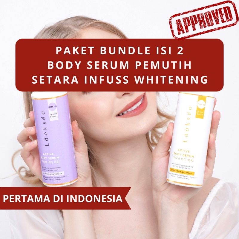Paket Bundle isi 2 Body Serum Lotion Pemutih Kulit BPOM Kandungan Tinggi Mencerahkan Kulit Penghilan