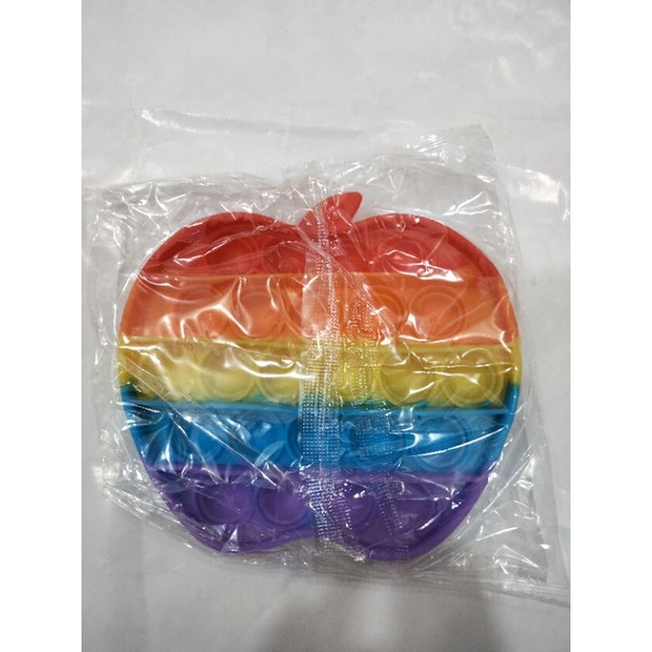 Mainan Pop It Jumbo Rainbow Pelangi Apel Segi 8 Love Murah